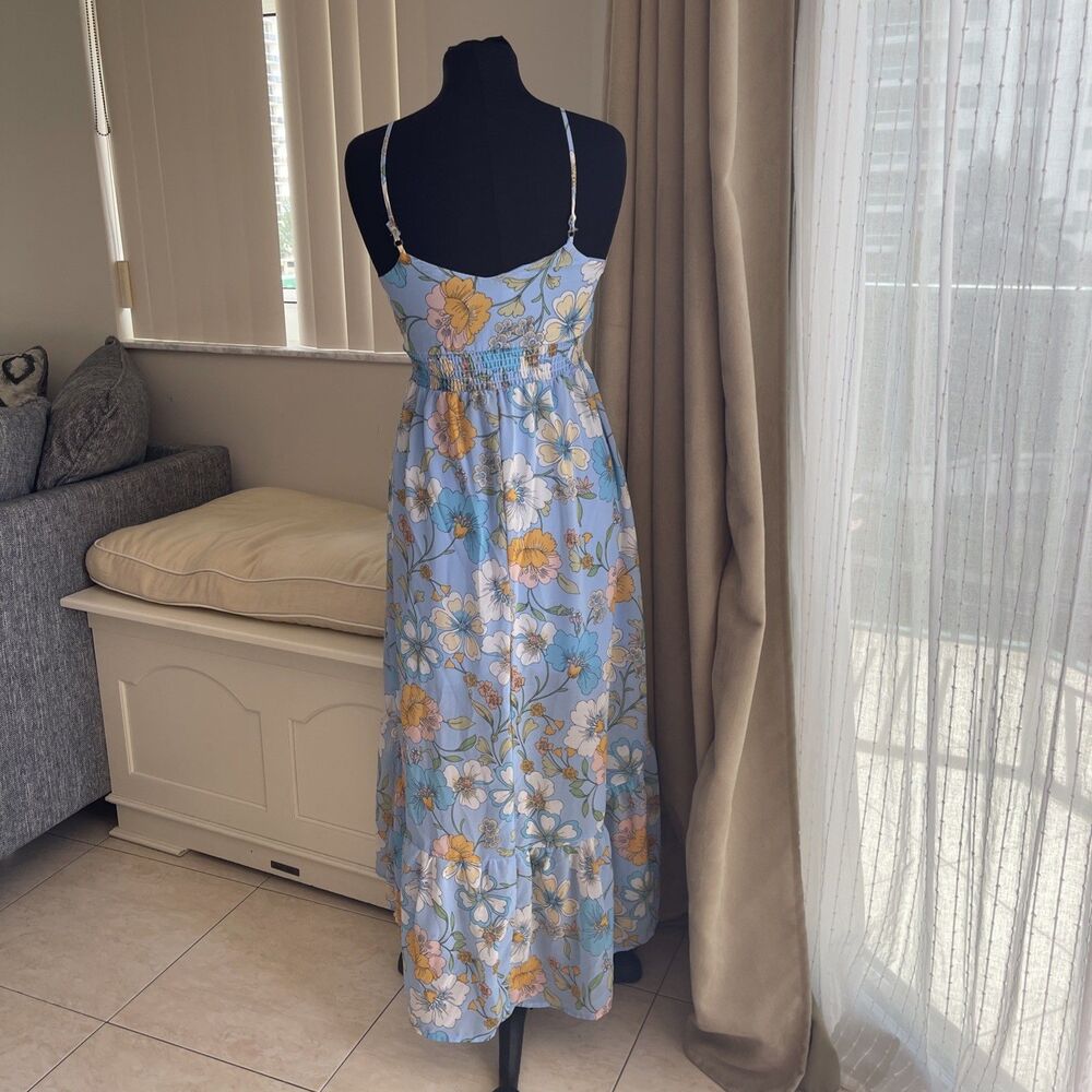Liberty Love Blue Floral Maxi Dress with Yellow & White Accents - Picture 2 of 6